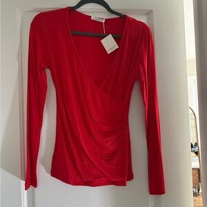 Elegant Red Long Sleeve Top